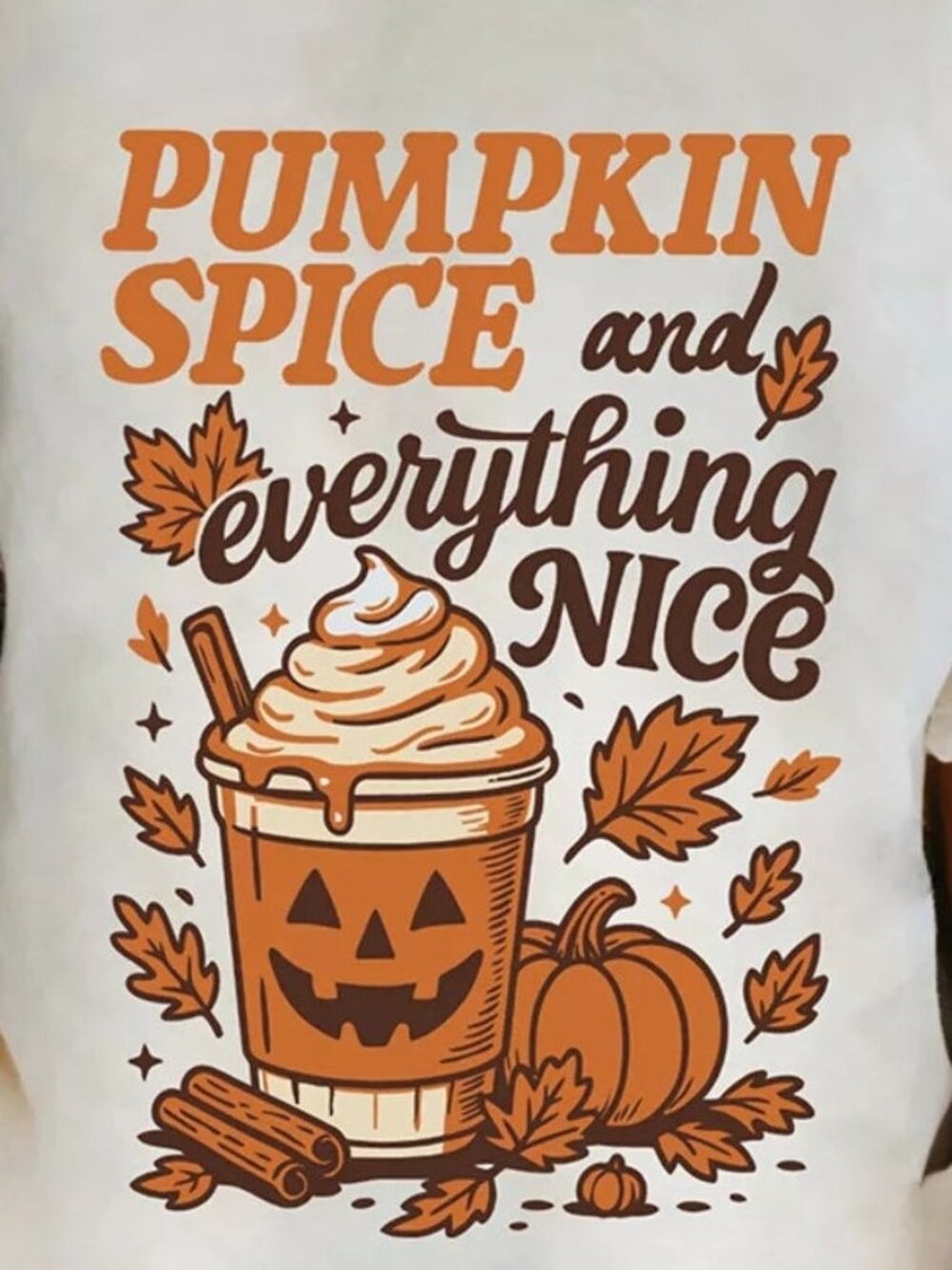 Pumpkin Spice Everything Nice Top Fall Coffee Shirt Thanksgiving Graphic Tee